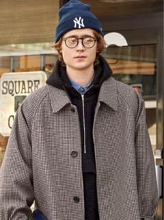 EMMA CLOTHES オーバーサイズ メルトンステンカラーコートのサムネイル