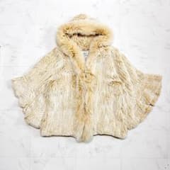 美品 グレースコンチネンタル リアルファー コート フード レッキス