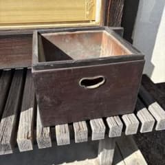火鉢、囲炉裏、アンティーク家具 木製角火鉢 囲炉裏 アンティーク 昭和レトロ - メルカリ