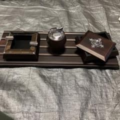 Super Lucky 卓上ライター 灰皿 セット 木製トレイ付き - メルカリ