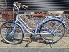 子供用自転車 24インチ 小学生用 カゴ/鍵/ライト付き/ラベンダーのサムネイル