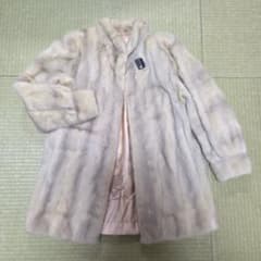 SAGAMINK デザインコート ホワイトパール 袖丈絞り 銀サガ ミンク