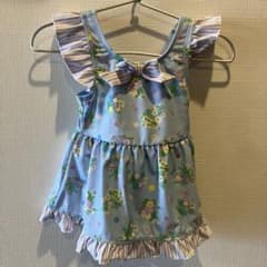 Knit Planner 90 花柄水着 女の子用 水色 フリル付きのサムネイル