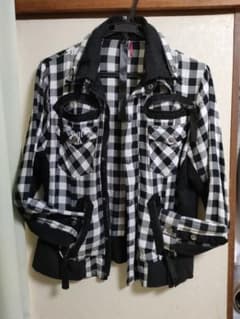 51040=Ikhone チェック柄 ジャケット ブルゾンのサムネイル