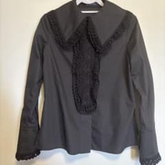 モワメームモワティエ長袖ブラウス黒