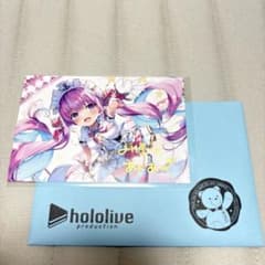 【新品】ホロライブ　湊あくあ　活動3周年記念　直筆サイン入りポストカードのサムネイル