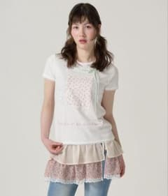 TINA JOJUN ガーリー 半袖コラージュTシャツのサムネイル