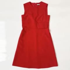 FOXEY NEW YORK ウエストリボン ワンピース ドレス38 レッド FOXEY NEW YORK ウエストリボン ワンピース ドレス38 レッド - メルカリ