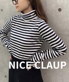 NICE CLAUP ニットトップス ボーダーのサムネイル