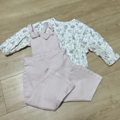 mimi market ブラウス　aladinkids オーバーオール　セットのサムネイル