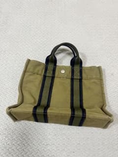 HERMESエルメス フールトゥPM キャンバス トートバッグ B5可 カーキ 