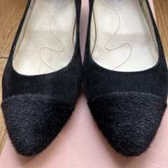 本革スエードフラットパンプス 美品のサムネイル