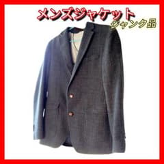 メンズ テーラードジャケット チェック柄 ネイビー ジャンク品