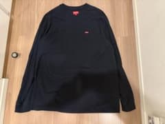 【XL】supreme★スモールBOXロゴ 刺繍 長袖Ｔシャツ ネイビーのサムネイル