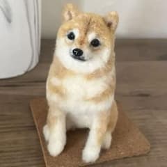ハンドメイド 羊毛フェルト 犬 柴犬 お座り 豆柴 置き物 - メルカリ