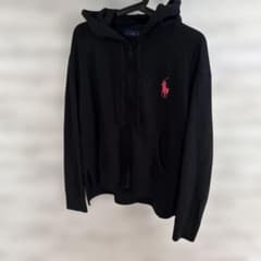 Ralph Lauren ピンクポニー 黒ジップパーカー M - メルカリ