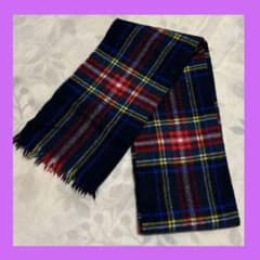 チェック柄 マフラー ストール 赤 緑 黄色 ネイビー/レッド キッズ 学生