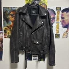ZARA フェイクレザー　ライダースジャケット　Sサイズのサムネイル