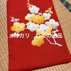 띠 正絹 화려한 띠 매화 꽃 아름다운 일품 기모노 소재