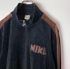 【00s】【レア】NIKE デカロゴ　刺繍　ベロア　ジャージ　トラックジャケットのサムネイル