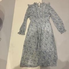 Majoretty 花柄 長袖ワンピース ブルーのサムネイル