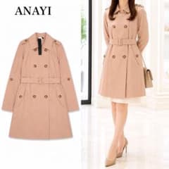 美品❣️アナイ ANAYI ライトシャンタンショートトレンチコート　38/M T861 新品未使用 XS アナイ タグ付き ダブル トレンチコート