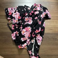ロンパース　甚平　70cm　女の子　ベビー甚平　和柄　桜のサムネイル