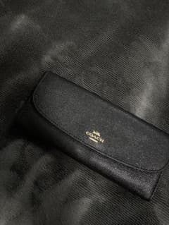 COACH ブラック レザー 長財布のサムネイル