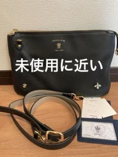 ADMJ ブラックレザー ショルダーバッグ スワロフスキー 黒 - メルカリ