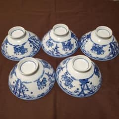 有田焼 ご飯茶碗 唐子 白磁青のサムネイル