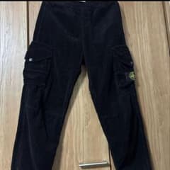 Stone Island コーデュロイ カーゴパンツ ブラックのサムネイル