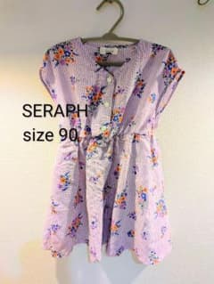 SERAPH　パープル花柄ワンピース　90センチのサムネイル