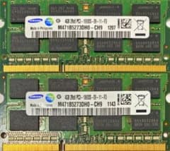 Samsung DDR3 4GB PC3-10600S メモリー 2枚セットのサムネイル