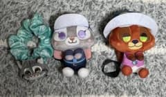 ズートピア2 ニック&ジュディ　ぬいぐるみマスコット　シュシュ