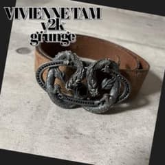 y2k VIVIENNE TAM レザー ベルト 双龍 ドラゴン ラインストーン y2k VIVIENNE TAM レザー ベルト 双龍 ドラゴン ラインストーン - メルカリ