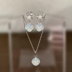 一粒スイングピアス & 一粒ネックレス & スワロパールピアス　３点セットのサムネイル