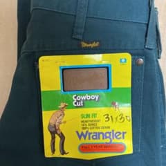 【デッドストック】Wrangler コットンデニム　31×30 80s グリーンのサムネイル