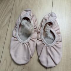 Chacott 22 YL チャコットストラップ付きピンクバレエシューズのサムネイル