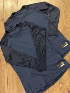 Mizuno Pro ネイビー 長袖 アンダーシャツ L 2枚セットのサムネイル
