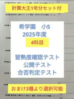 希学園 小5 2025年度 公開テスト 習熟度テスト 合否判定テスト 4科翌日