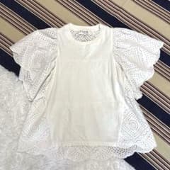 SeaNewYork♡カットワーク コットンブラウス ラッフルスリーブ Tシャツ SeaNewYork♡カットワーク♡コットンブラウス ラッフルスリーブ♡T