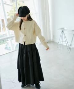 ROPÉ PICNIC 編み切り替えニットカーディガンのサムネイル