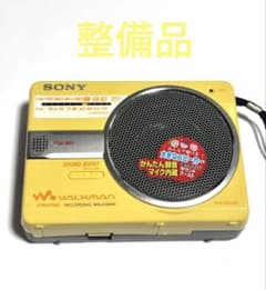SONY ラジオ録音機能付き カセットウォークマン WM-GX202 整備品①黄