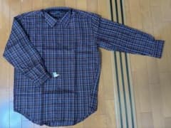 EX-CLUB 長袖チェックシャツ ブラウン系のサムネイル