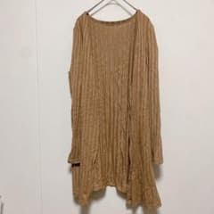 シーイン【L】カーディガン ノーカラー 長袖 リブ 茶 ポリエステル お出かけのサムネイル