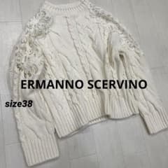 イタリア製 美品 ERMANNO SCERVINO レース刺繍 ケーブルニット - メルカリ