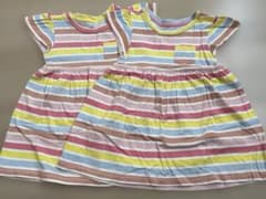 BabyGAP ボーダーワンピース　2歳　95cm 2点セットのサムネイル