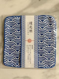 緑起柄 タオルハンカチ 青海波のサムネイル