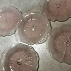 廣田硝子 BYRON 皿 花 ピンク デザートプレートのサムネイル