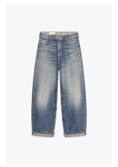 ZARA TRF ミッドライズ 折り返しウエスト デニムパンツ 40 - メルカリ